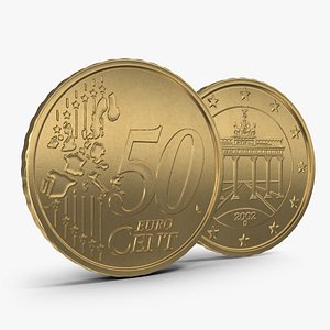 German Euro Coin 50 Cent 3D Model