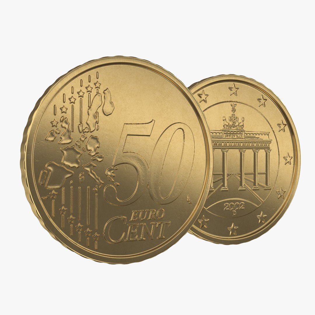 German Euro Coin 50 Cent 3D Model 3D model preview