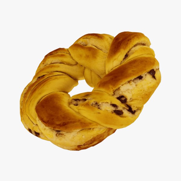 3D model Chocolate Chip Braided Bread - Real-Time 3D Scanned