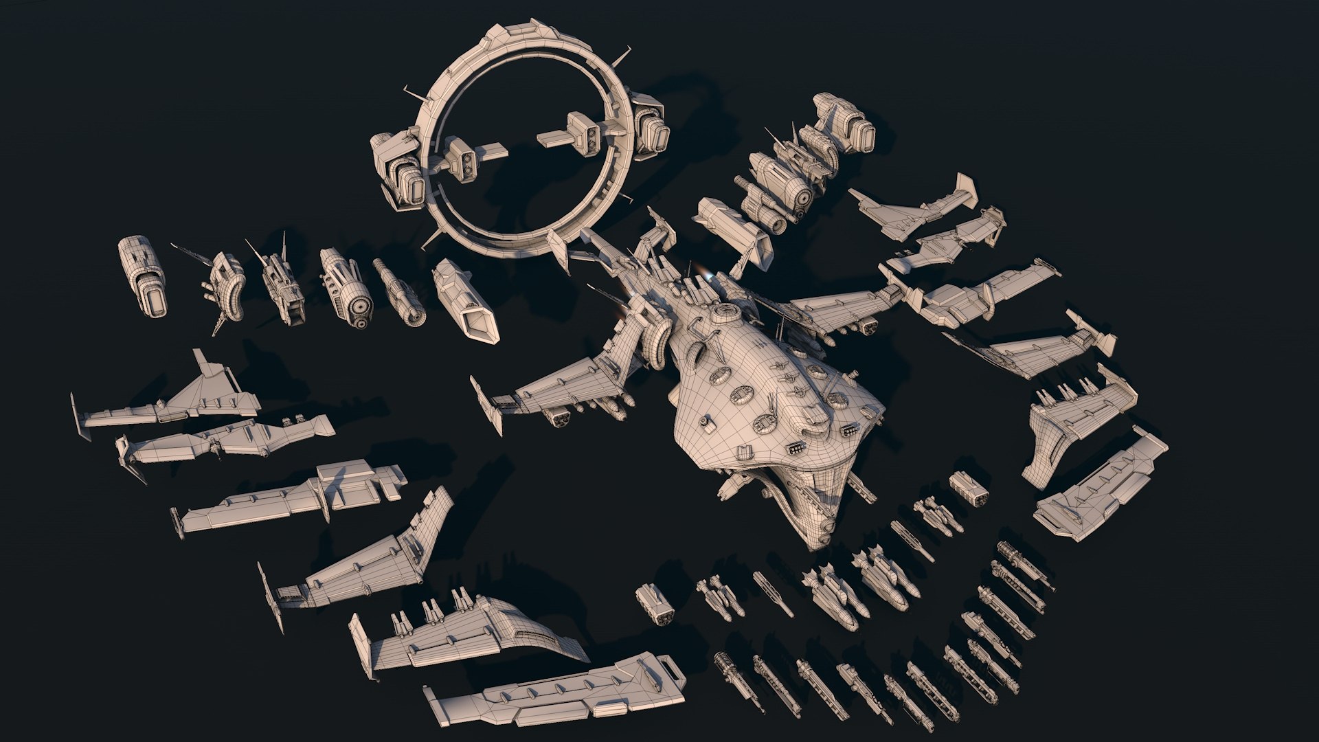 3D Spacecraft 05 Modular Pack model - TurboSquid 1810395