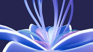 glowing fantasy neon flower 3D model