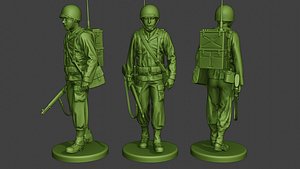 soldier ww2 engineer walk 3D