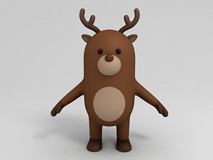 deer cartoon reindeer 3D model