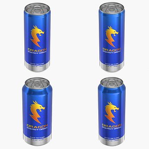 Energy Drink Cans Bundle Collection 3D model
