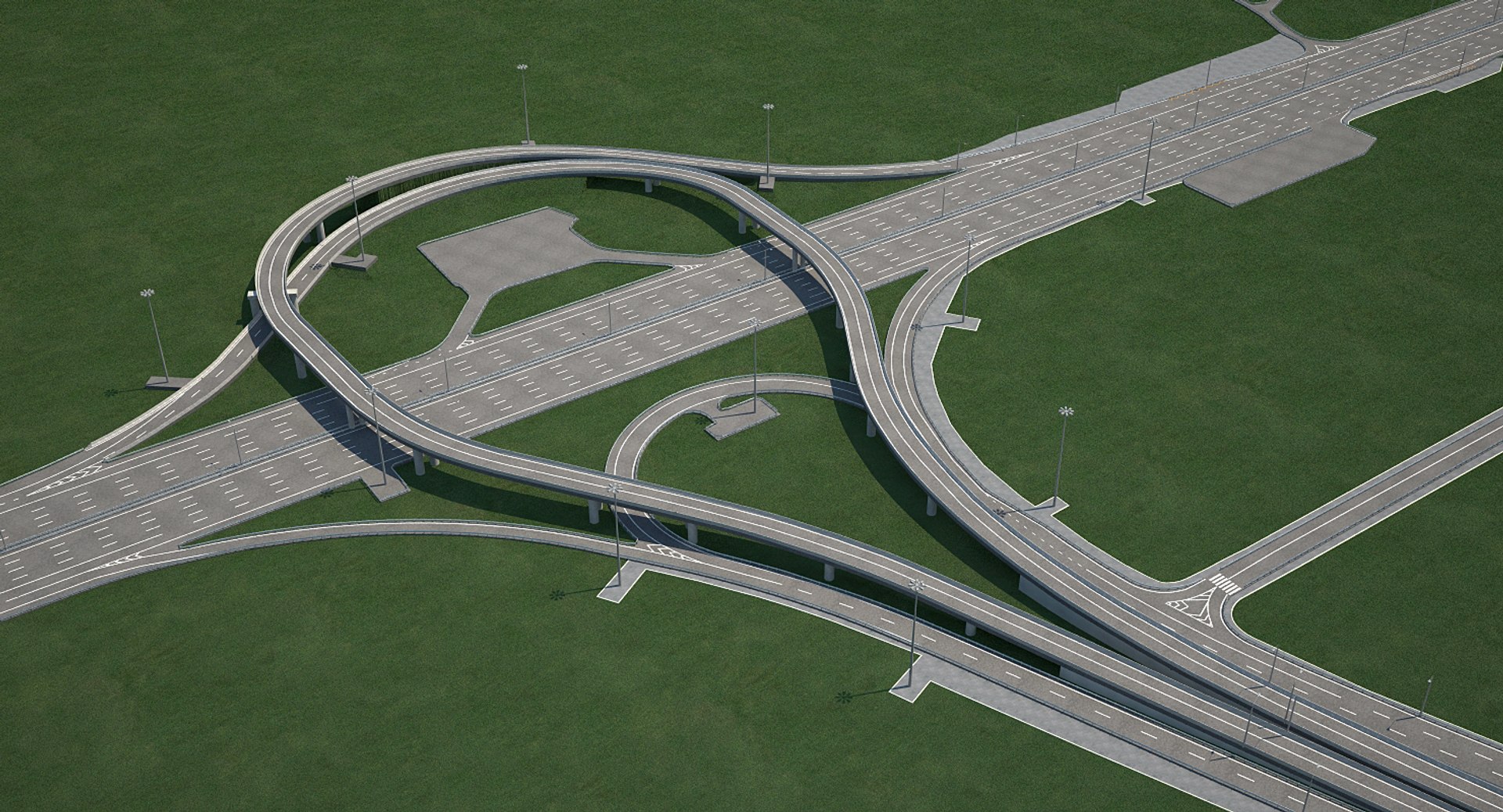Highway road junction 3D | 1144002 | TurboSquid