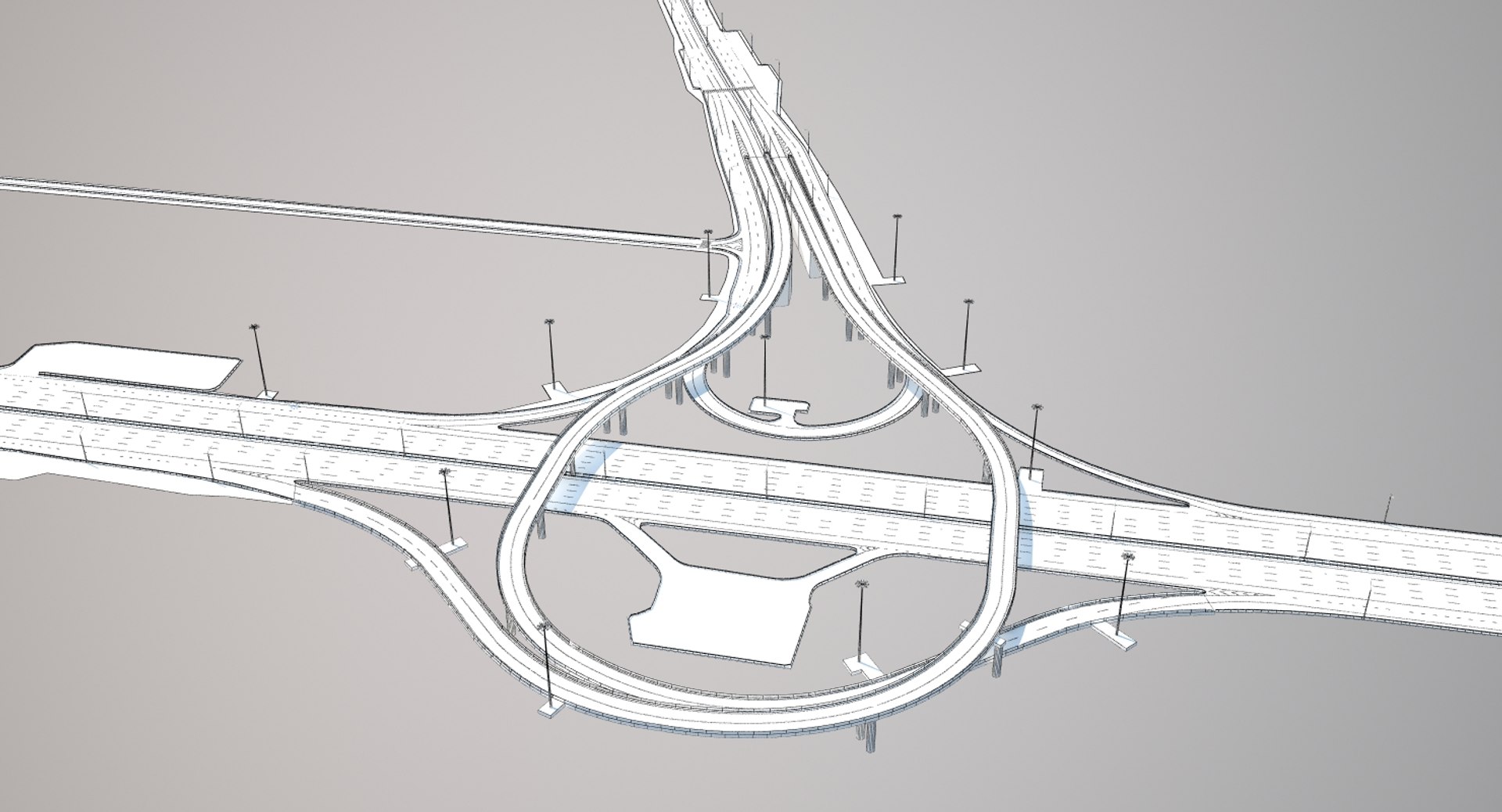 Highway road junction 3D | 1144002 | TurboSquid