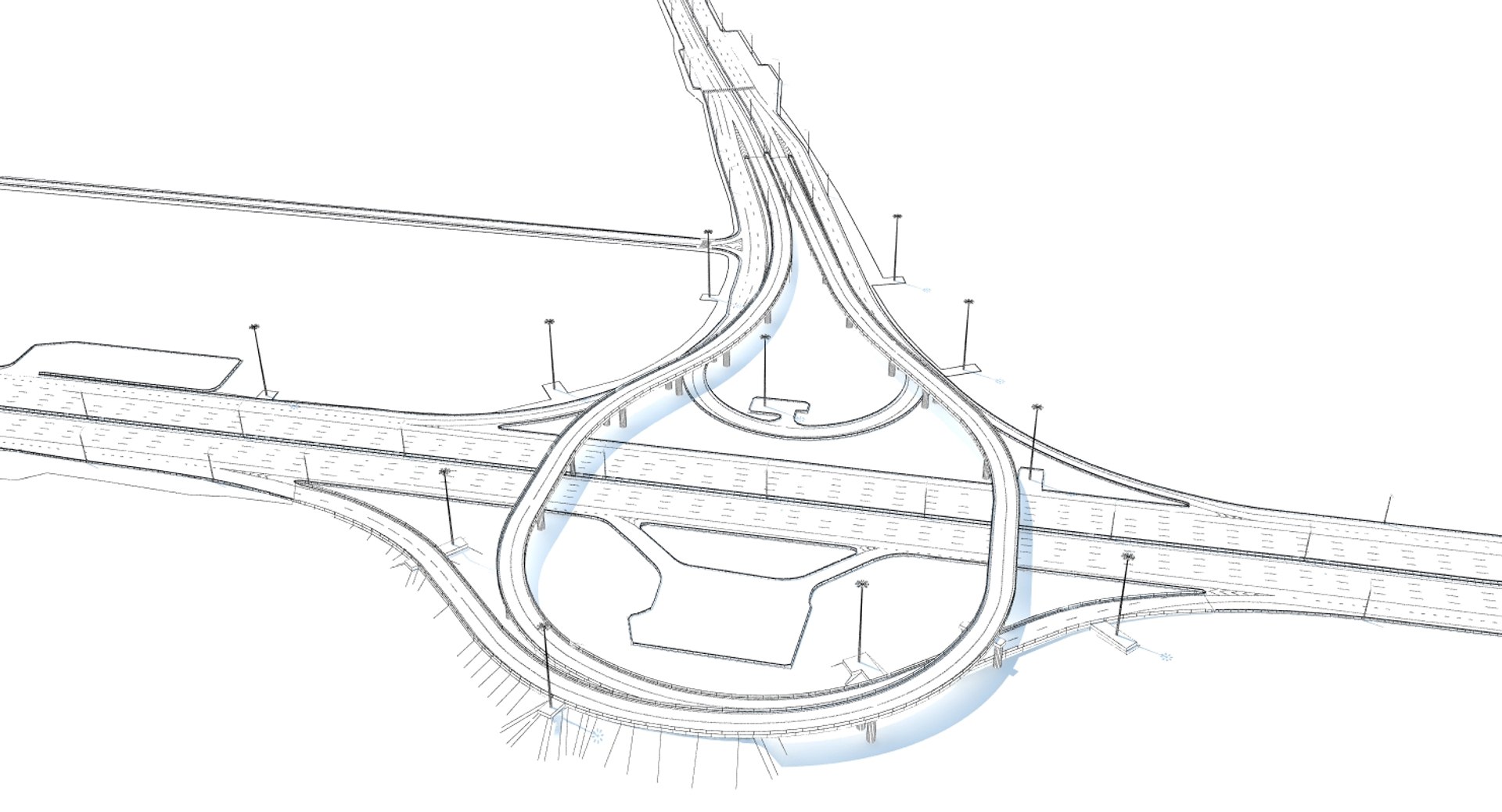 Highway road junction 3D | 1144002 | TurboSquid