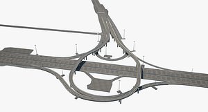 highway road junction 3D