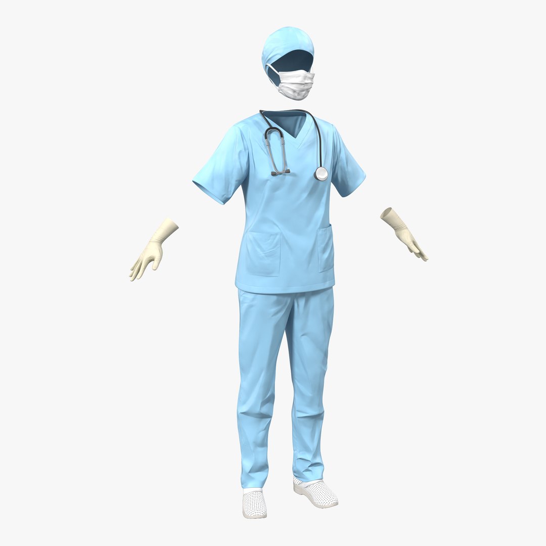 Female Surgeon Dress 10 3D Model 3D model preview