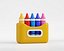 Cartoon Crayon Box 3D model