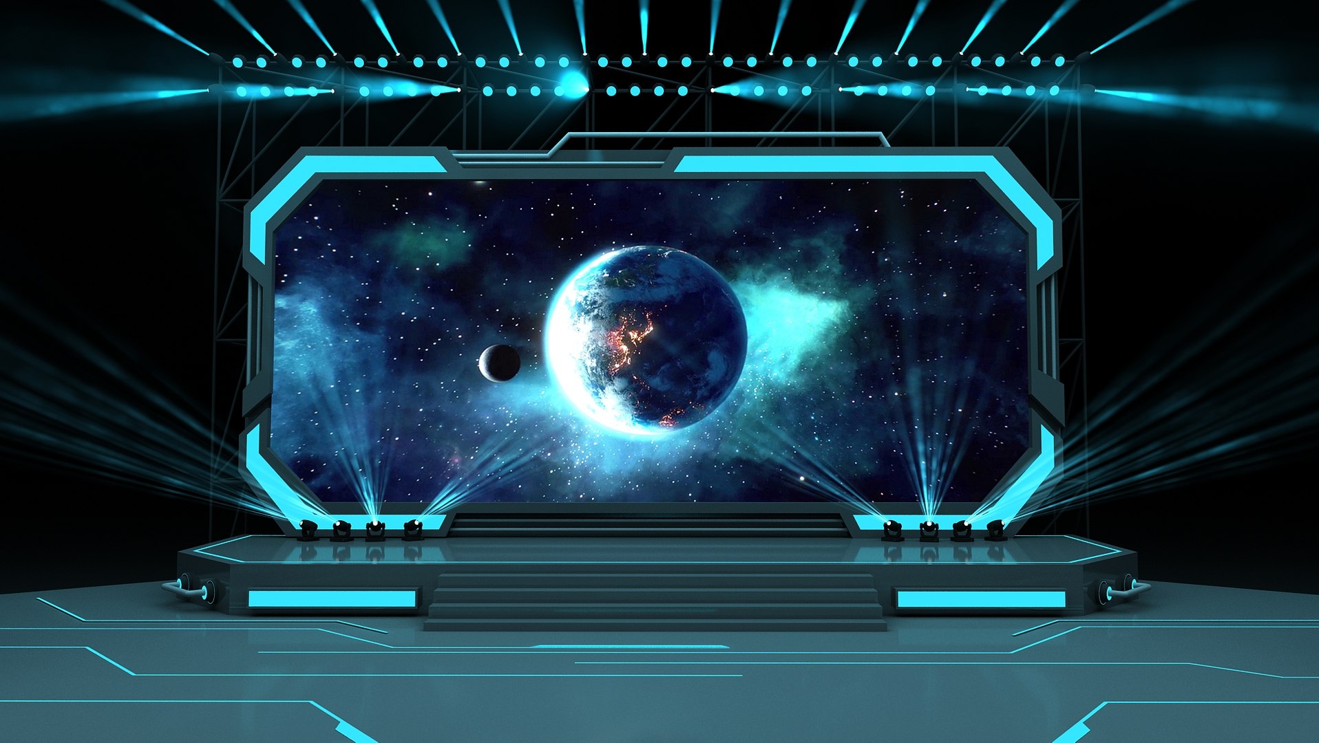 3D Model Virtual Futuristic Stage - TurboSquid 2192704