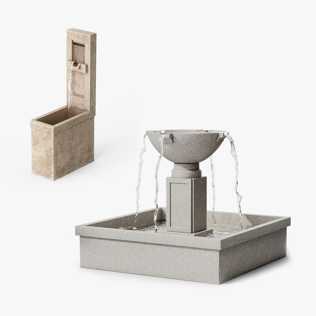 Modern Fountains Collection 3D model preview