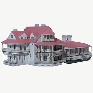 3d queen victorian villa model
