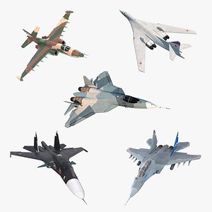 Rigged Russian Millitary Airplanes 3D Models Collection 2