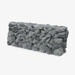 grey stone wall 3D model