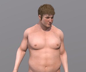 Naked man-Rigged 3d game character