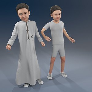 Arabic boy real cloth simulation conversation loop animation 4