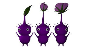 3D purple pikmin model