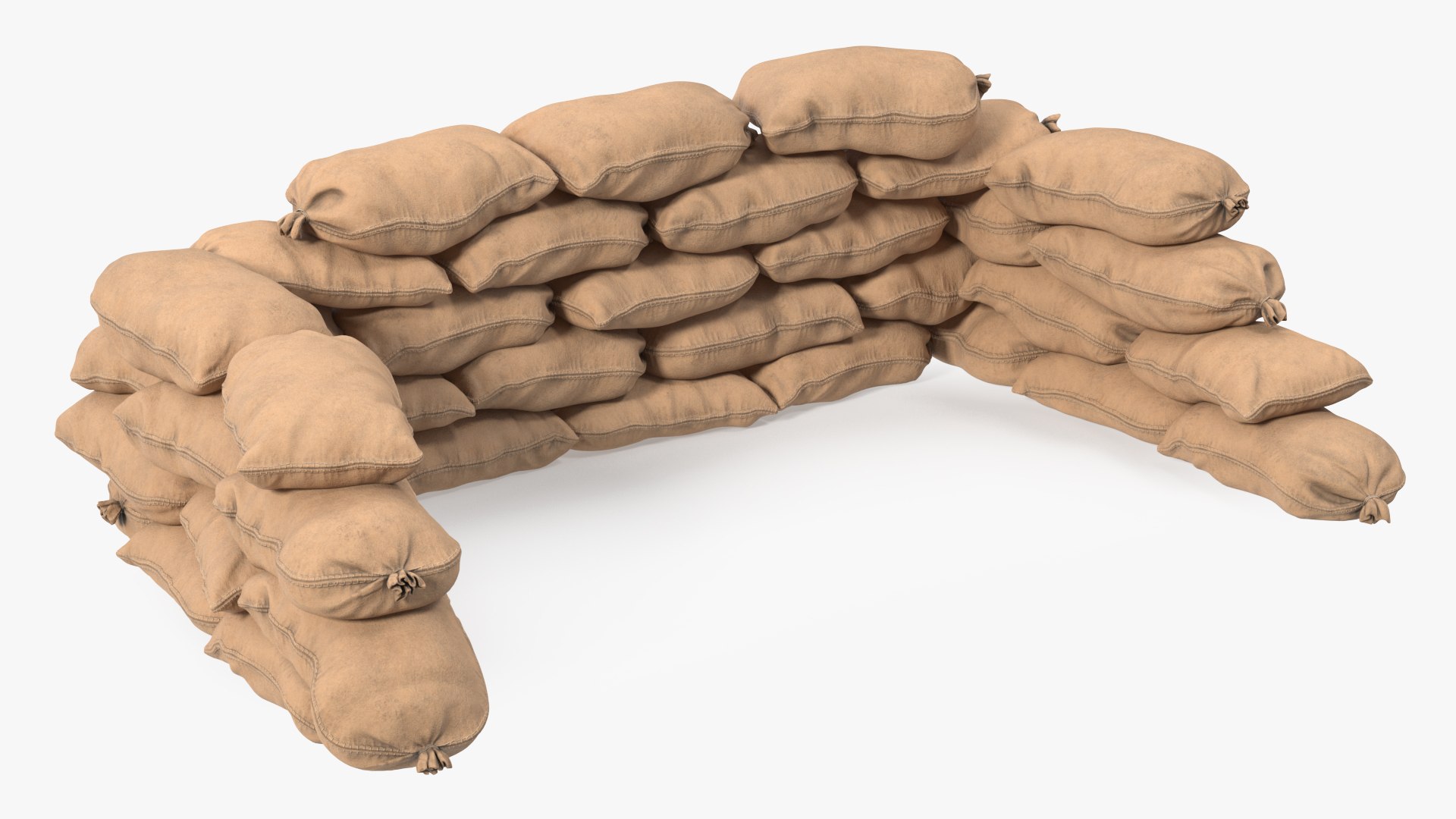 Sandbag Barricade 3D model preview