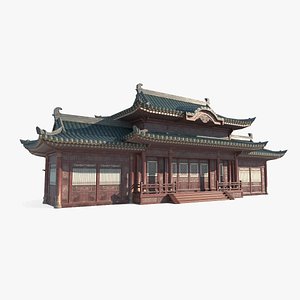 Ancient Asian Architecture Partial Hall 3D
