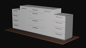 3D Cabinet chest of drawers for things or tools