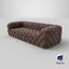 Divani Casa Braunes Ledersofa Dexter Low-Poly 3D-Modell