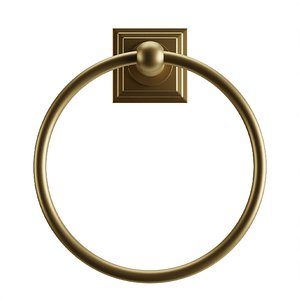 Satin Brass Carter Square Mount Towel Ring