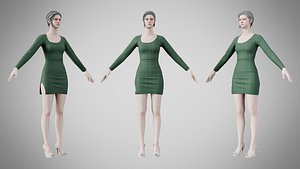 3D Dress 54 Dark Green