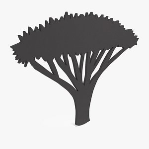 Acacia Tree Silhouette 3D model