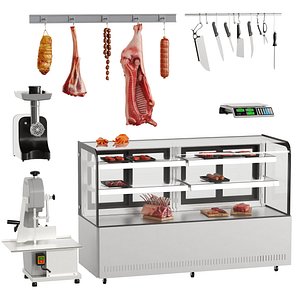 Butcher Set Store Equipment 3D model