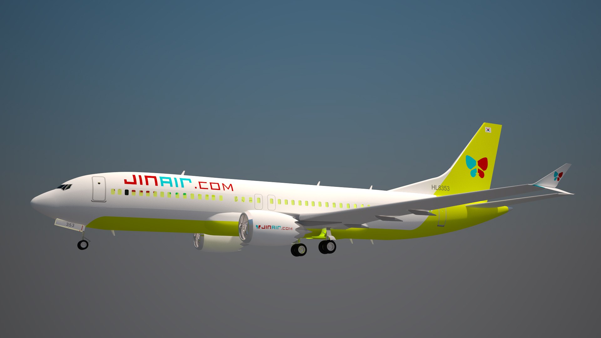 Jin Air Boeing 737-800 1:100モデル ボーイング 737-800 韓国