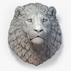 Lion Head Sculpture Proud Animal