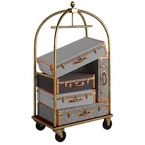 3D hotel luggage cart