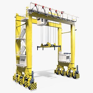 Gantry Crane RTG low poly