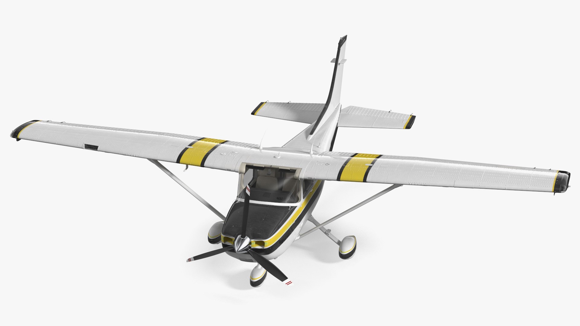 Four Seat Light Utility Aircraft Rigged for Cinema 4D 3D model preview
