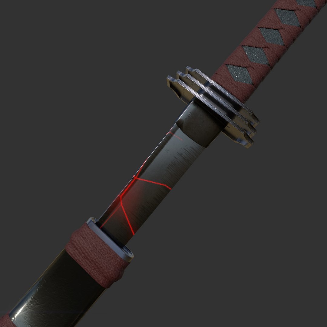 3D Katana Black Fire Sword - TurboSquid 1909962