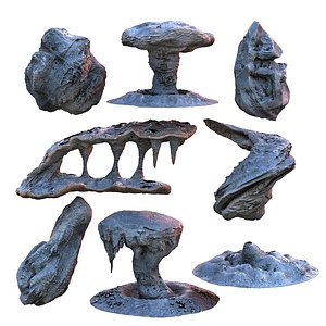 3D alien rock pack