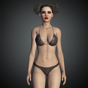 Realistic Girl With Makeup 3D model