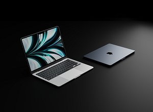 Apple MacBook Air M2 in Official Colors 3D model