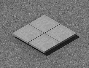 Concrete Slab Tiles 50x50cm 2x2 Grid Modular Pavement Set 10mm Joint