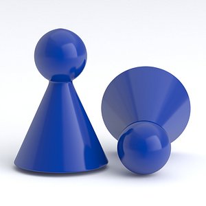 Board Game Pawns v1 Blue 3D model