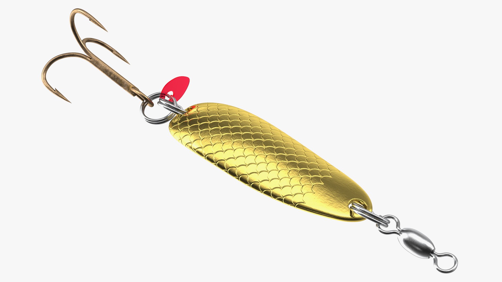 Gold Trolling Spoon Lure 3D model preview