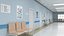 Hospital Hallway Corridor Corner 3D model