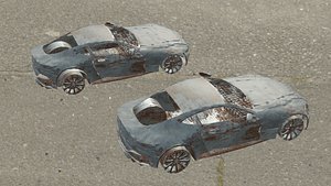 3D model rusty car Aston Martin Vantage