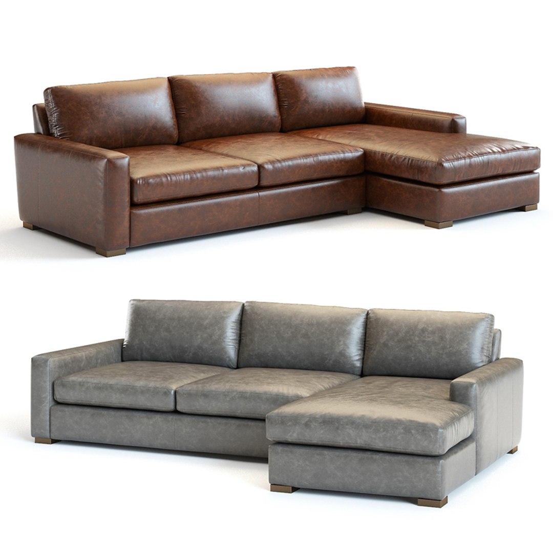 Maxwell Leather Sofa Sectional Model TurboSquid 1488284