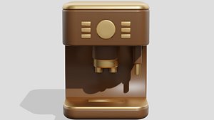 Brown coffee machine 3D model