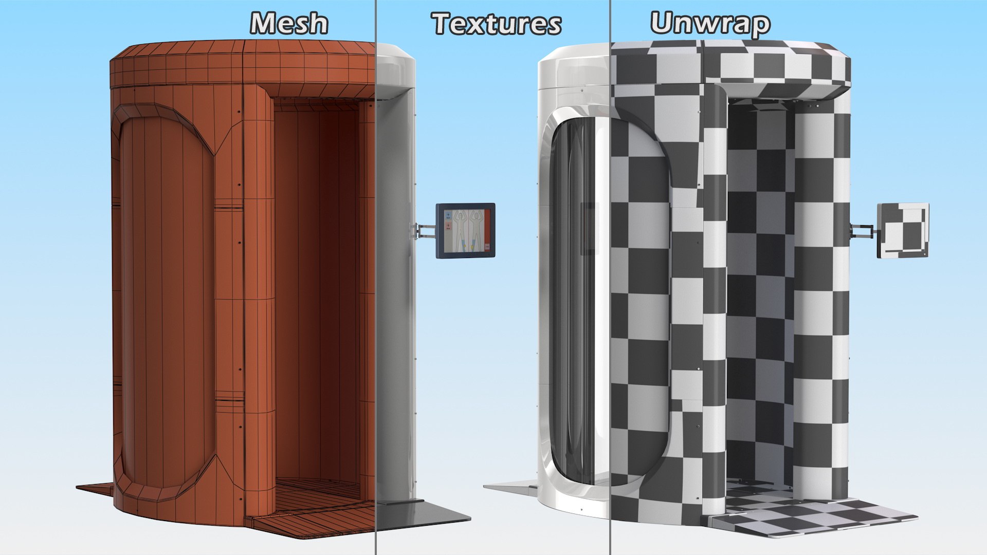 3D body airport security scanner https://p.turbosquid.com/ts-thumb/nA/XciG0J/bG/fullbodyairportsecurityscannerc4dmodel016/jpg/1611291954/1920x1080/fit_q87/8f193c11ee240c171bfd968692b6a017f8650b16/fullbodyairportsecurityscannerc4dmodel016.jpg