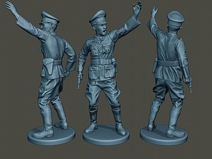 3D german officer ww2 war model