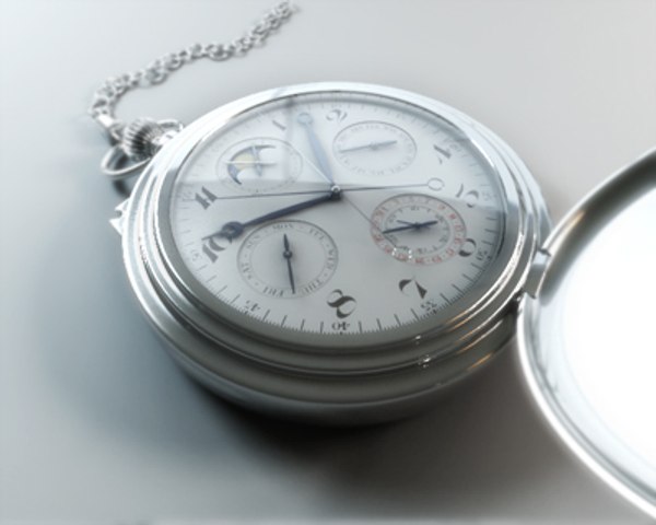 3d chrome pocket watch