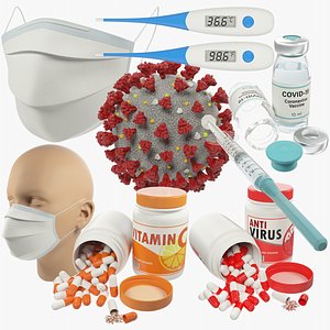 medical coronavirus thermometer virus 3D